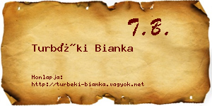 Turbéki Bianka névjegykártya