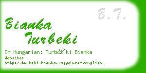 bianka turbeki business card